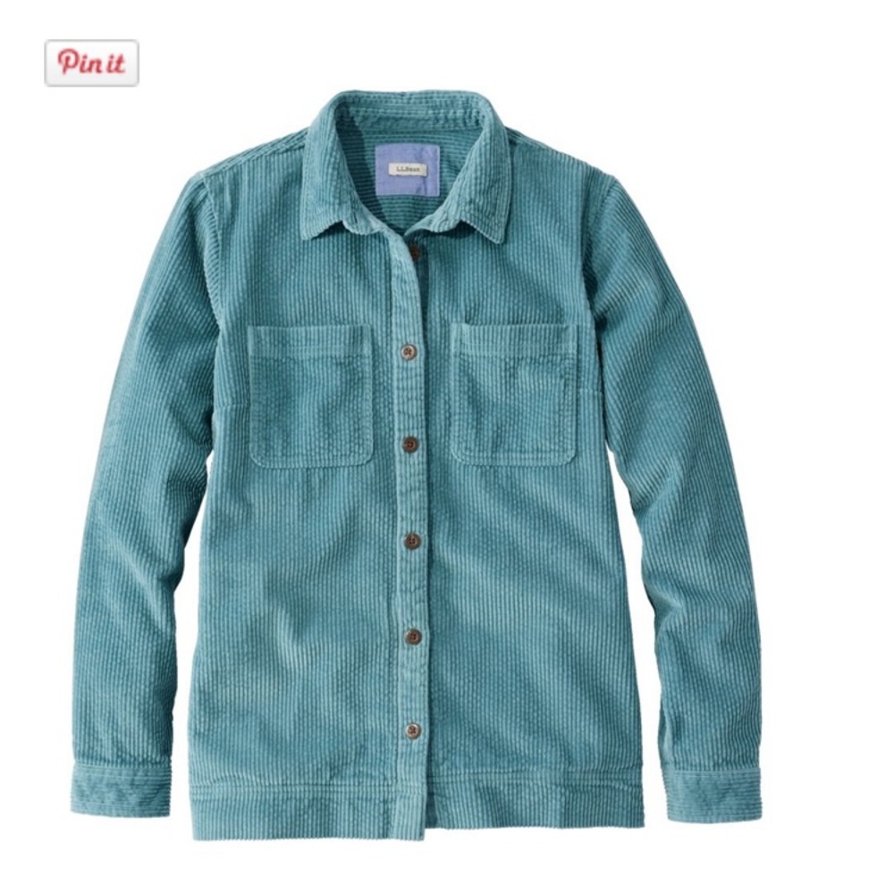 L.L.Bean Teal Corduroy Shirt Jacket